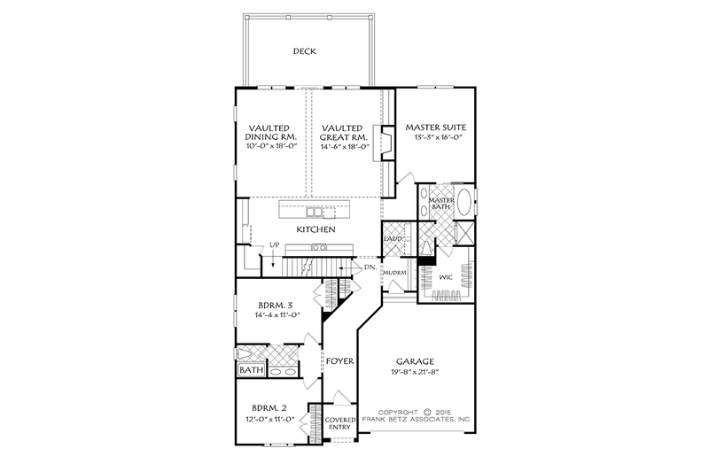 Architectural House Design - Floor Plan - Main Floor for Colonial House Plan #927-970 - 3 bed, 2 bath