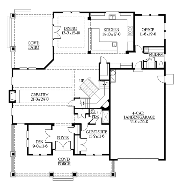 House Design - Country Floor Plan - Main Floor Plan #132-497