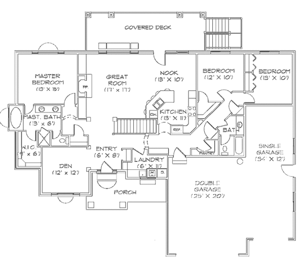 House Plan Design - Traditional Floor Plan - Main Floor Plan #945-18