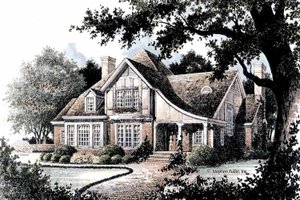 House Plan Design - Exterior - Front Elevation for Tudor House Plan #429-364 - 4 bed, 3.5 bath