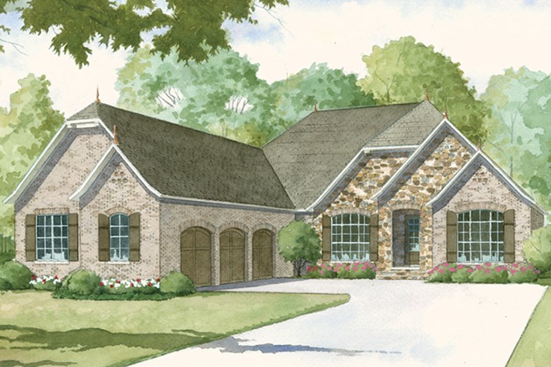House Blueprint - Country Exterior - Front Elevation Plan #17-3374
