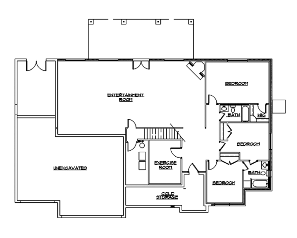 House Design - European Floor Plan - Lower Floor Plan #945-129