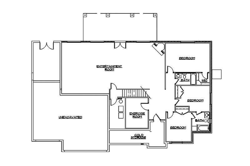 Home Plan - Floor Plan - Lower Floor for European House Plan #945-129 - 2 bed, 2.5 bath