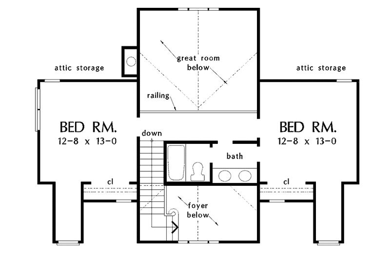 Home Plan - Floor Plan - Upper Floor for Country House Plan #929-367 - 3 bed, 2.5 bath