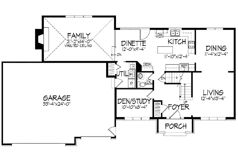 Dream House Plan - Floor Plan - Main Floor for Colonial House Plan #51-827 - 3 bed, 2.5 bath