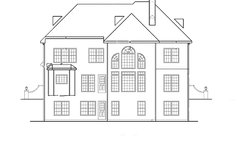 Home Plan - Exterior - Rear Elevation for Colonial House Plan #927-222 - 5 bed, 4.5 bath
