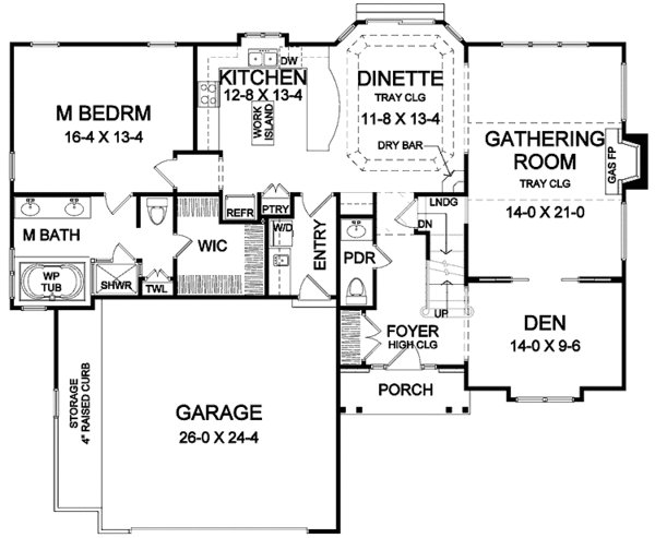 Architectural House Design - Traditional Floor Plan - Main Floor Plan #328-394
