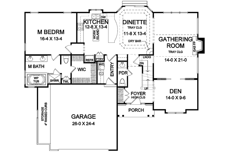 Home Plan - Floor Plan - Main Floor for Traditional House Plan #328-394 - 3 bed, 2.5 bath