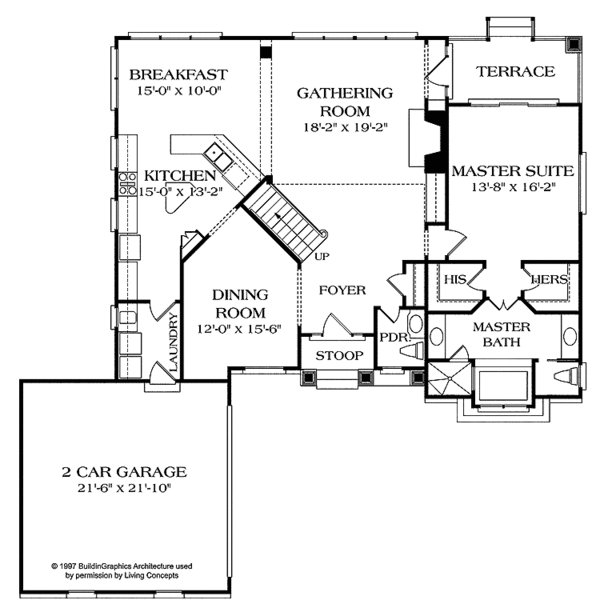 Architectural House Design - Craftsman Floor Plan - Main Floor Plan #453-253