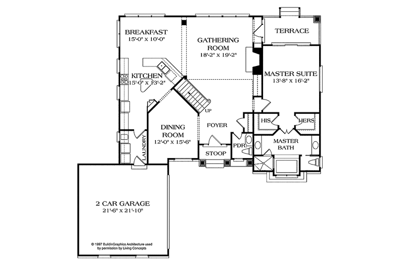 Home Plan - Floor Plan - Main Floor for Craftsman House Plan #453-253 - 3 bed, 3.5 bath