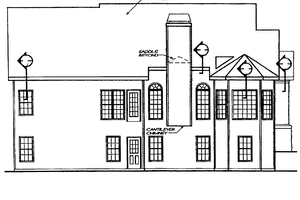 Exterior - Rear Elevation for Classical House Plan #927-58 - 3 bed, 2 bath