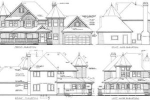 Exterior - Rear Elevation for Victorian House Plan #47-302 - 4 bed, 2.5 bath