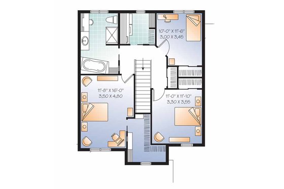 Floor Plan - Upper Floor for Country House Plan #23-2503 - 4 bed, 2.5 bath