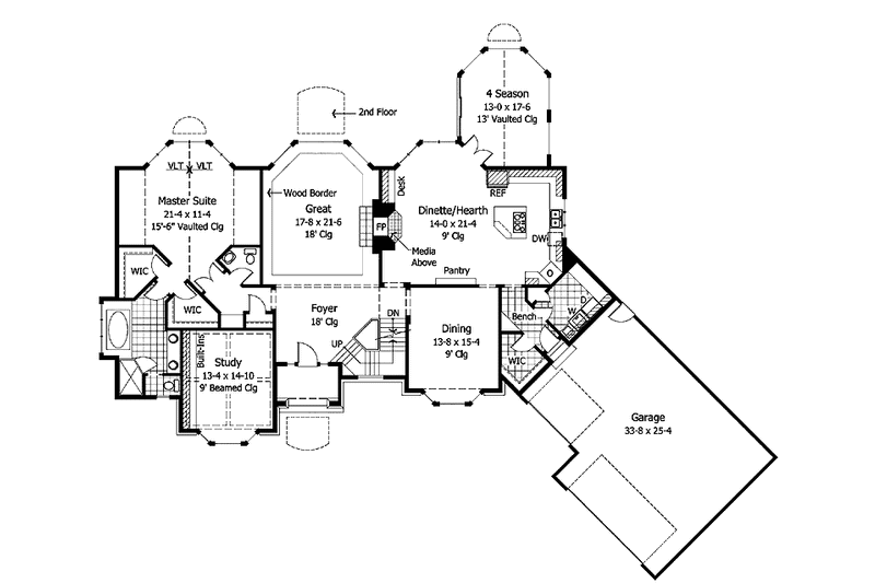 Dream House Plan - Floor Plan - Main Floor for Traditional House Plan #51-775 - 3 bed, 2.5 bath