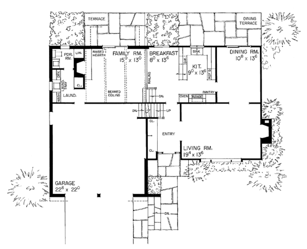 Home Plan - Contemporary Floor Plan - Main Floor Plan #72-576