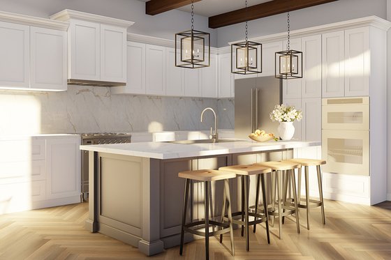 Interior - Kitchen 1 for European House Plan #923-312 - 4 bed, 4.5 bath