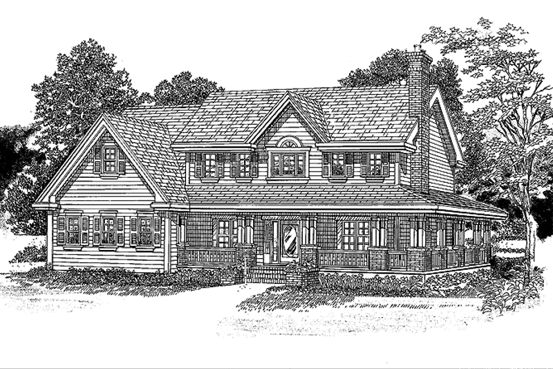 Home Plan - Exterior - Front Elevation 3 for Victorian House Plan #47-896 - 4 bed, 2.5 bath