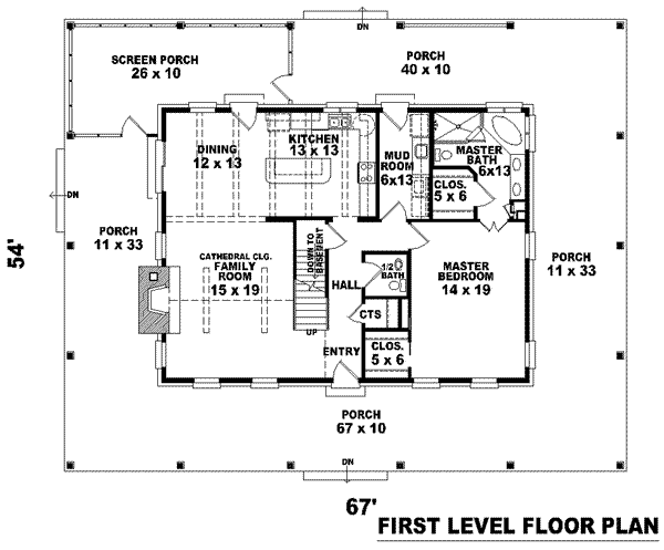 Southern Floor Plan - Main Floor Plan #81-773