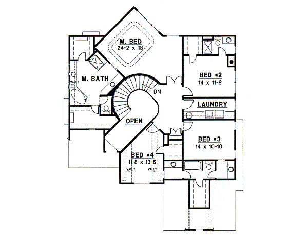 European Floor Plan - Upper Floor Plan #67-562