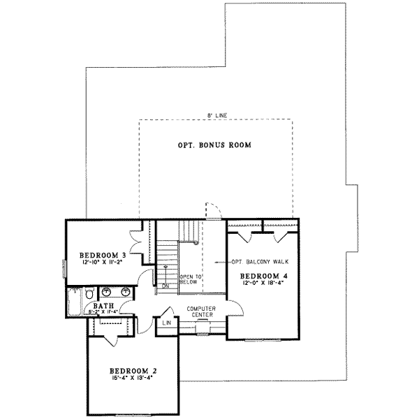 Architectural House Design - European Floor Plan - Upper Floor Plan #17-560