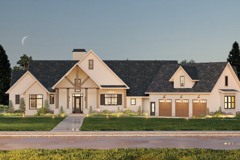 House Design - Exterior - Front Elevation 6 for Farmhouse House Plan #119-460 - 4 bed, 3 bath
