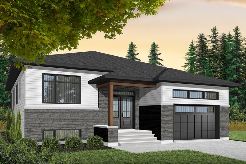 Dream House Plan - Exterior - Front Elevation 3 for Modern House Plan #23-2698 - 3 bed, 2 bath