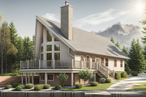 Home Plan - Cabin Exterior - Front Elevation Plan #3-290