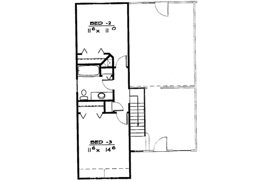 Floor Plan - Upper Floor for Traditional House Plan #308-142 - 3 bed, 2 bath