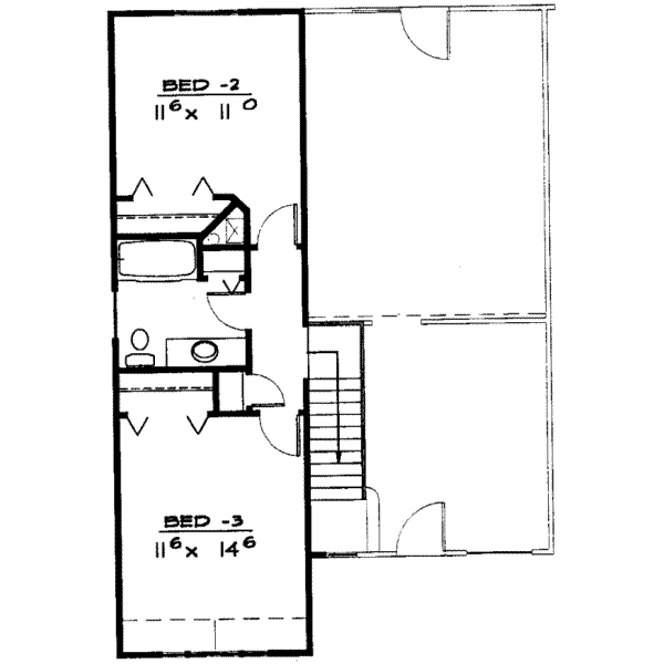 Traditional Floor Plan - Upper Floor Plan #308-142