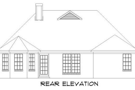 Exterior - Rear Elevation for Traditional House Plan #424-159 - 3 bed, 2 bath