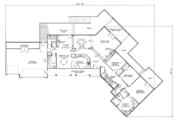 House Plan Design - Southern Floor Plan - Main Floor Plan #17-159