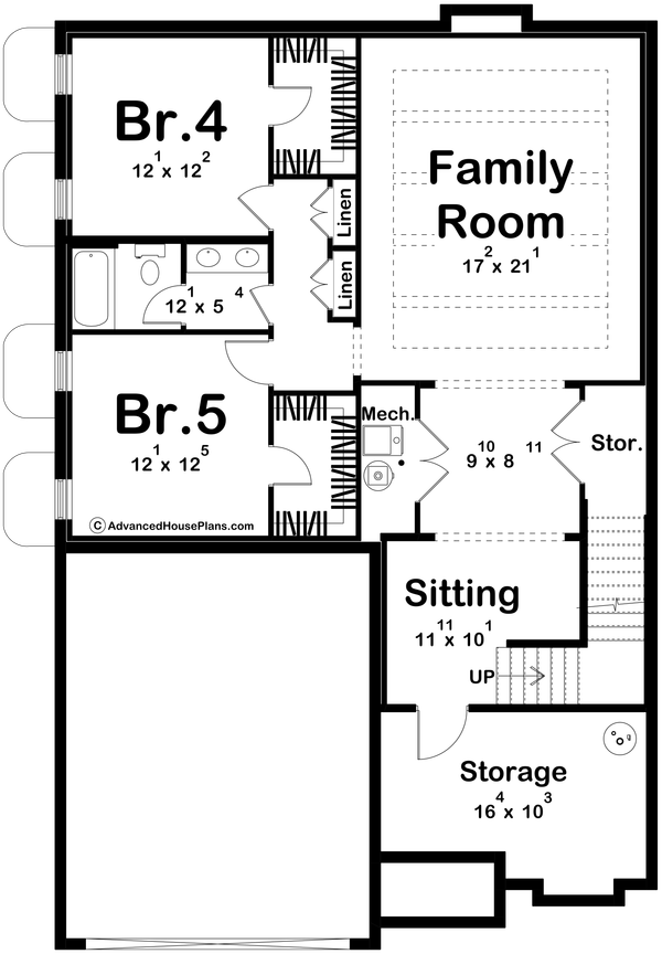 Architectural House Design - Floor Plan - Lower Floor for Cottage House Plan #455-778 - 3 bed, 2.5 bath