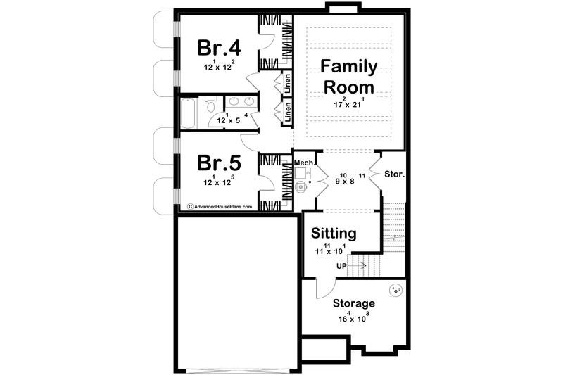 Architectural House Design - Floor Plan - Lower Floor for Cottage House Plan #455-778 - 3 bed, 2.5 bath