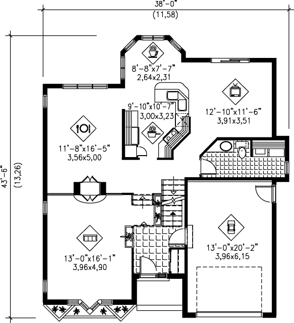 Traditional Floor Plan - Main Floor Plan #25-2203