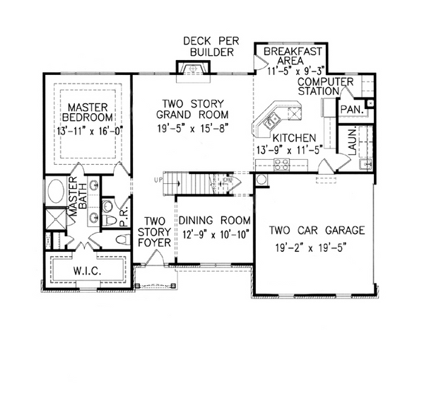 Home Plan - Traditional Floor Plan - Main Floor Plan #54-537