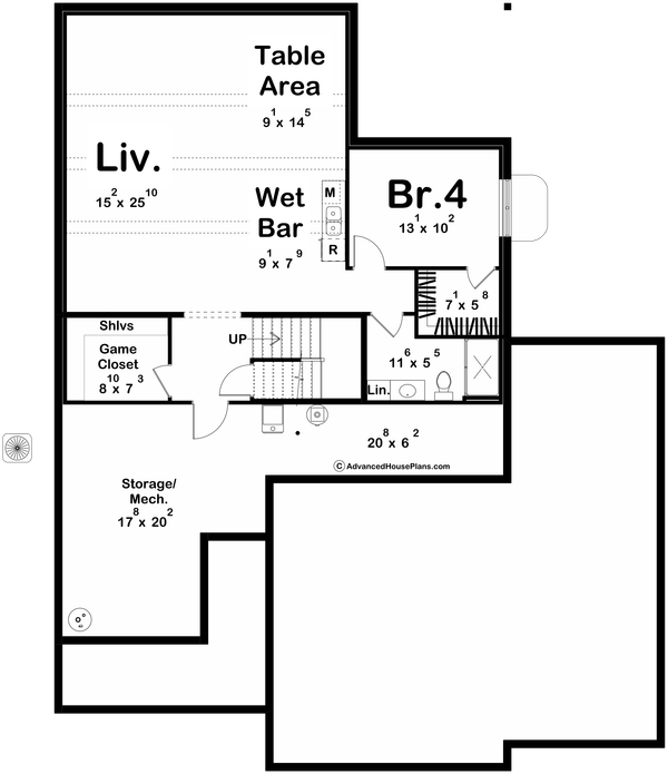Dream House Plan - Modern Floor Plan - Lower Floor Plan #455-556
