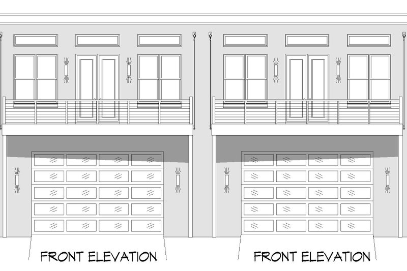 House Blueprint - Exterior - Front Elevation 3 for Contemporary House Plan #932-948 - 6 bed, 4 bath