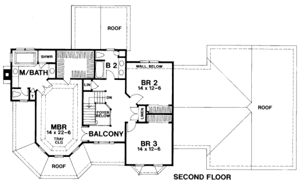 Victorian Floor Plan - Upper Floor Plan #328-143