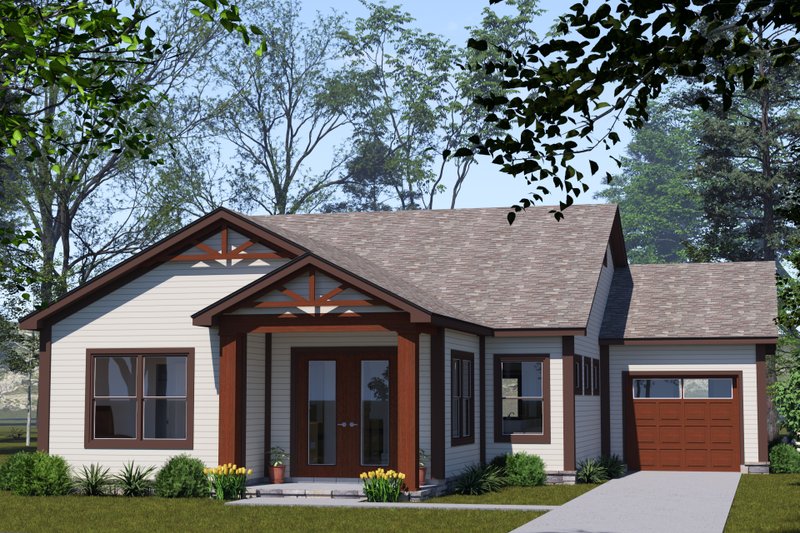 House Blueprint - Cottage Exterior - Front Elevation Plan #513-2351