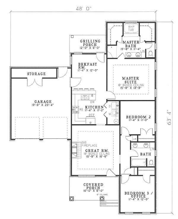 Architectural House Design - Traditional Floor Plan - Main Floor Plan #17-1004