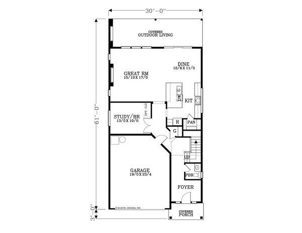 House Plan Design - Craftsman Floor Plan - Main Floor Plan #53-587