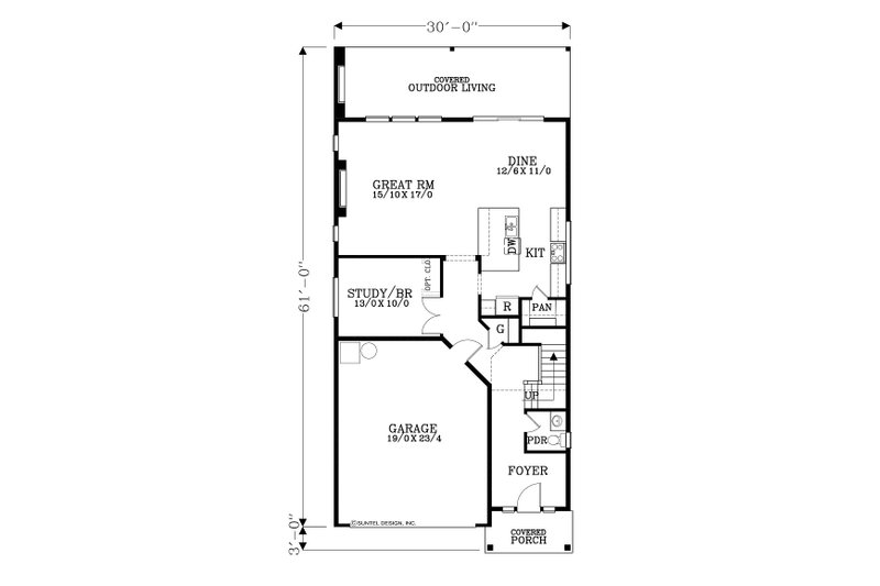 Dream House Plan - Floor Plan - Main Floor for Craftsman House Plan #53-587 - 3 bed, 2.5 bath