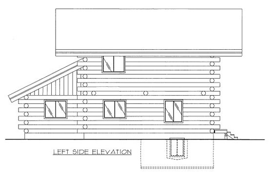 Exterior - Other Elevation 1 for Log House Plan #117-602 - 2 bed, 2 bath