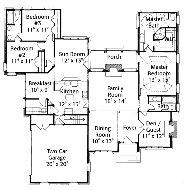 Home Plan - Traditional Floor Plan - Main Floor Plan #429-29