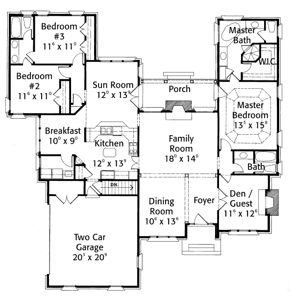 Dream House Plan - Traditional Floor Plan - Main Floor Plan #429-29