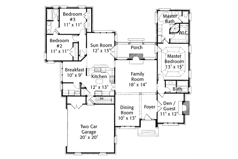 Home Plan - Floor Plan - Main Floor for Traditional House Plan #429-29 - 3 bed, 3 bath