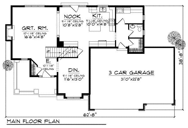 House Plan Design - Traditional Floor Plan - Main Floor Plan #70-702