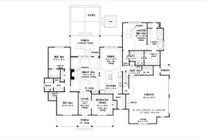 Floor Plan - Main Floor for Farmhouse House Plan #929-1153 - 4 bed, 2.5 bath