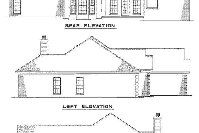 Dream House Plan - Exterior - Rear Elevation for European House Plan #17-157 - 4 bed, 3 bath