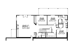 Floor Plan - Upper Floor for European House Plan #130-134 - 4 bed, 2.5 bath